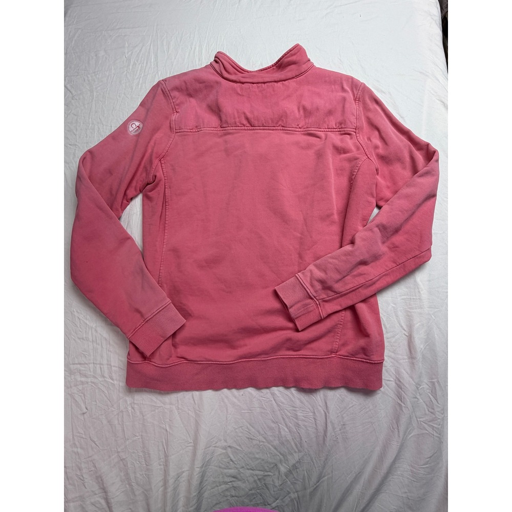 Vineyard Vines Womens Pink 1/4 Zip Cotton Pullover Sweatshirt Golf Crest Size M - Picture 8 of 8